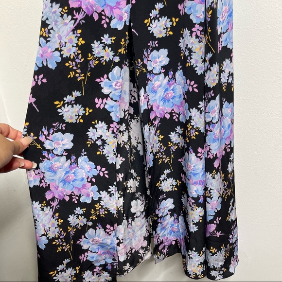 Les Rêveries Peplum Midi Cami Dress in Narcissus 100% Silk Floral Size 0 - Picture 9 of 17